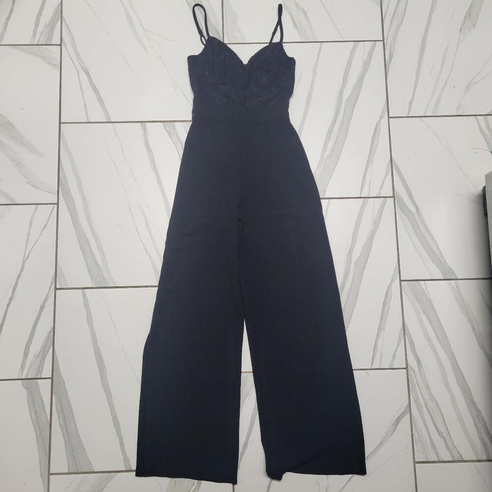 Abercrombie-fitch Women's Black and Navy Jumpsuit